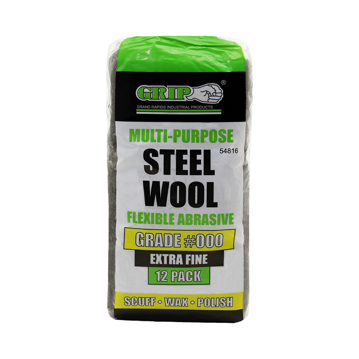 GRIP 54816 000 Steel Wool Pad Set, 12 Piece JB Tools