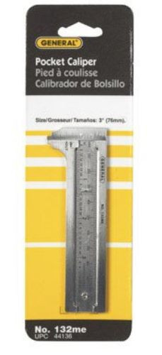 General Tools Pocket Calipers #132ME – 3”, Stainless, New In Package