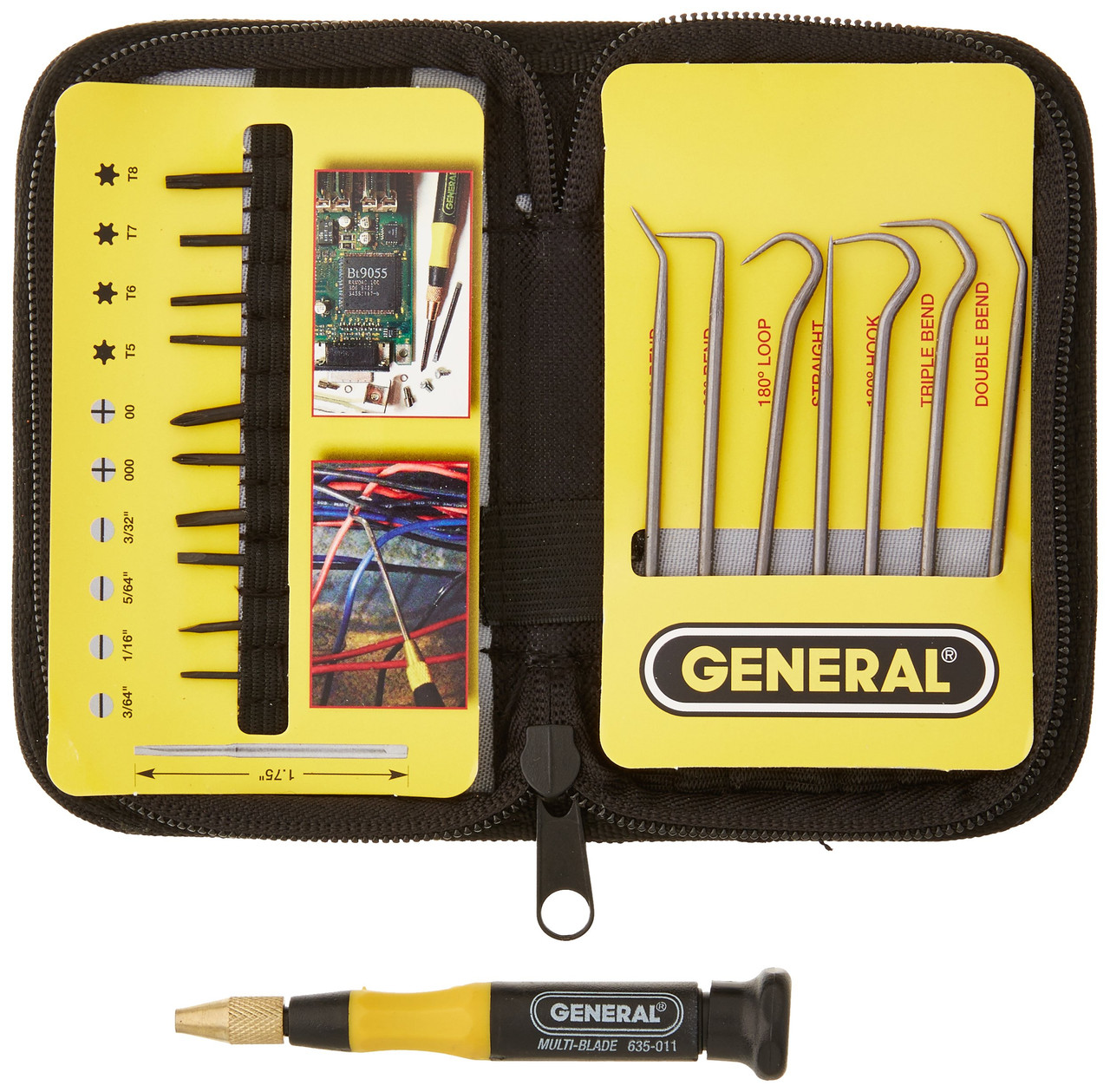 General Tools 63517 Spitzhacken- und Schraubendreher-Set mit Tasche