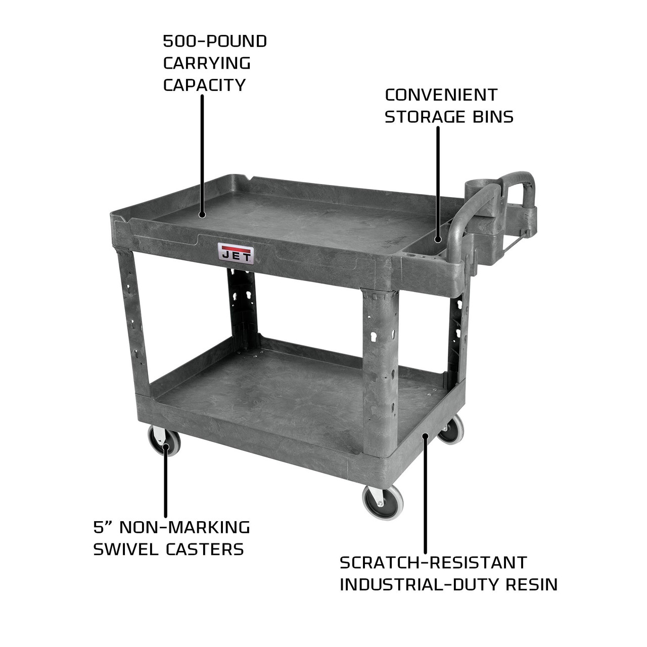 Jet PUC4325 43" x 25" Resin Utility Cart (141016) JB Tools