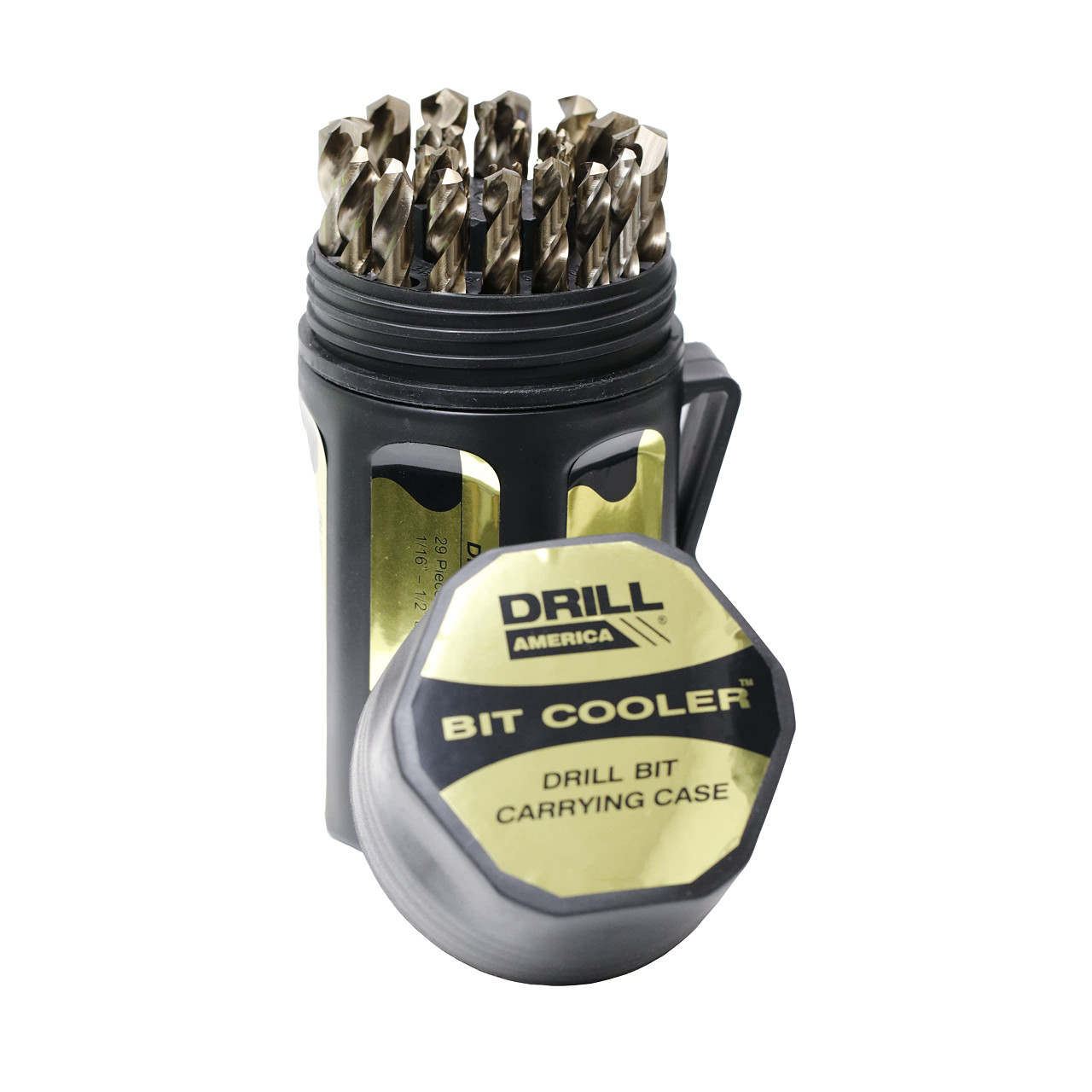 Drill America Cobalt Jobber Drill Bit Set, Shatter Proof Case