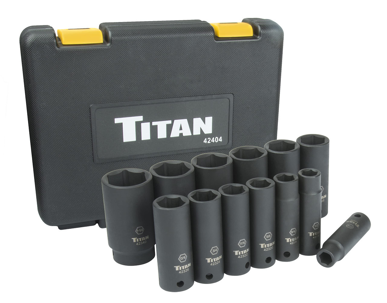 Titan Tools 14個1/2 インチ ドライブ メトリック ディープ インパクト