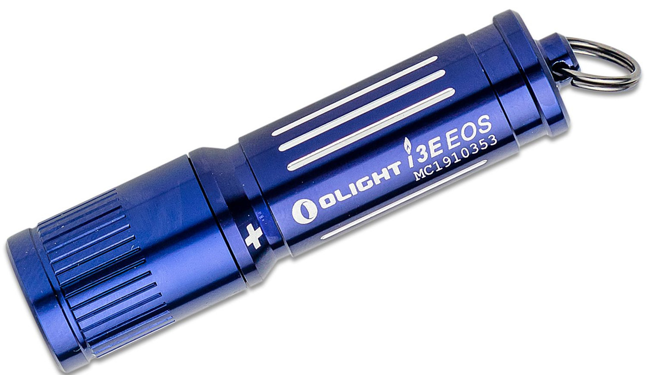 OLight i3E Lampe de poche LED porte-clés bleu royal, 90 lumens max