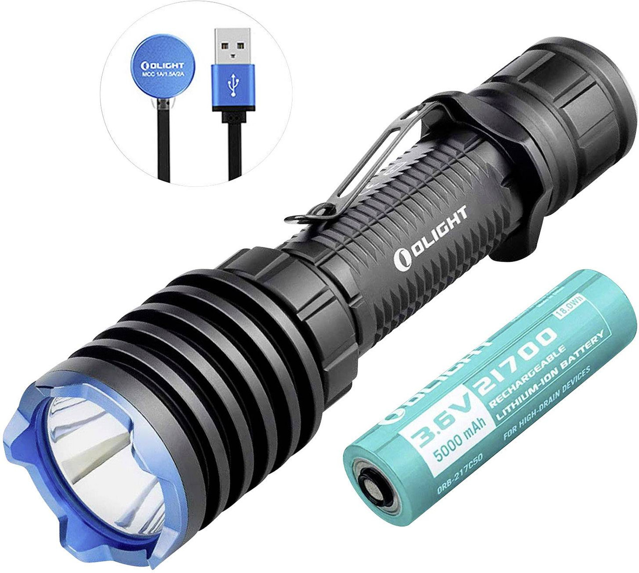 Linterna OLight Warrior X Pro con batería recargable negra (6972378120717)