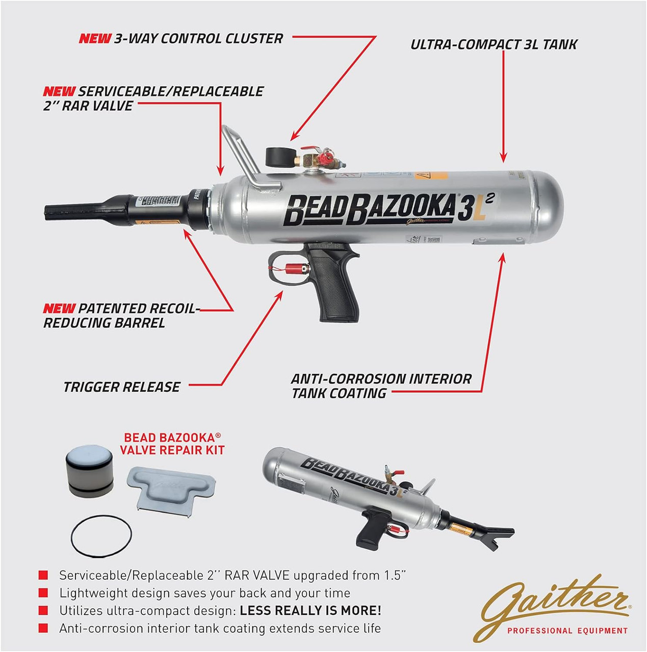 Gaither | Gen3 Trigger-Style 14-Liter Bead Bazooka - (BB14L3) - Tire Supply Network Gaither | Gen3 Trigger-Style 14-Liter Bead Bazooka - (BB14L3) - Tire Supply Network