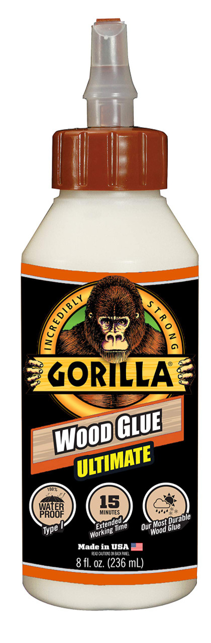 Gorilla Glue Ultimate Waterproof Wood Glue, 8 Ounce, Natural Wood Color  (104404)