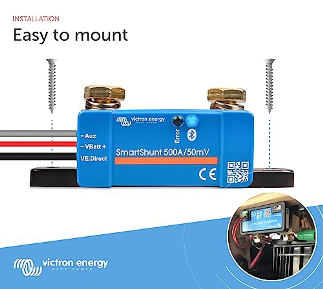 Victron Energy SmartShunt 500 amp Battery Monitor (Bluetooth)