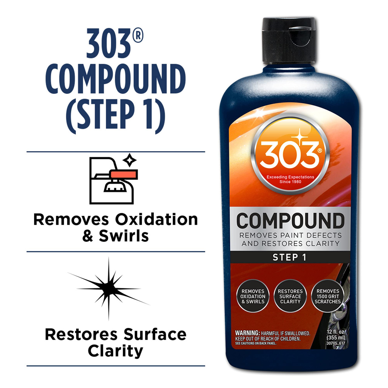 303 Compound - Removes Paint Defects And Restores Clarity, 12 Fl