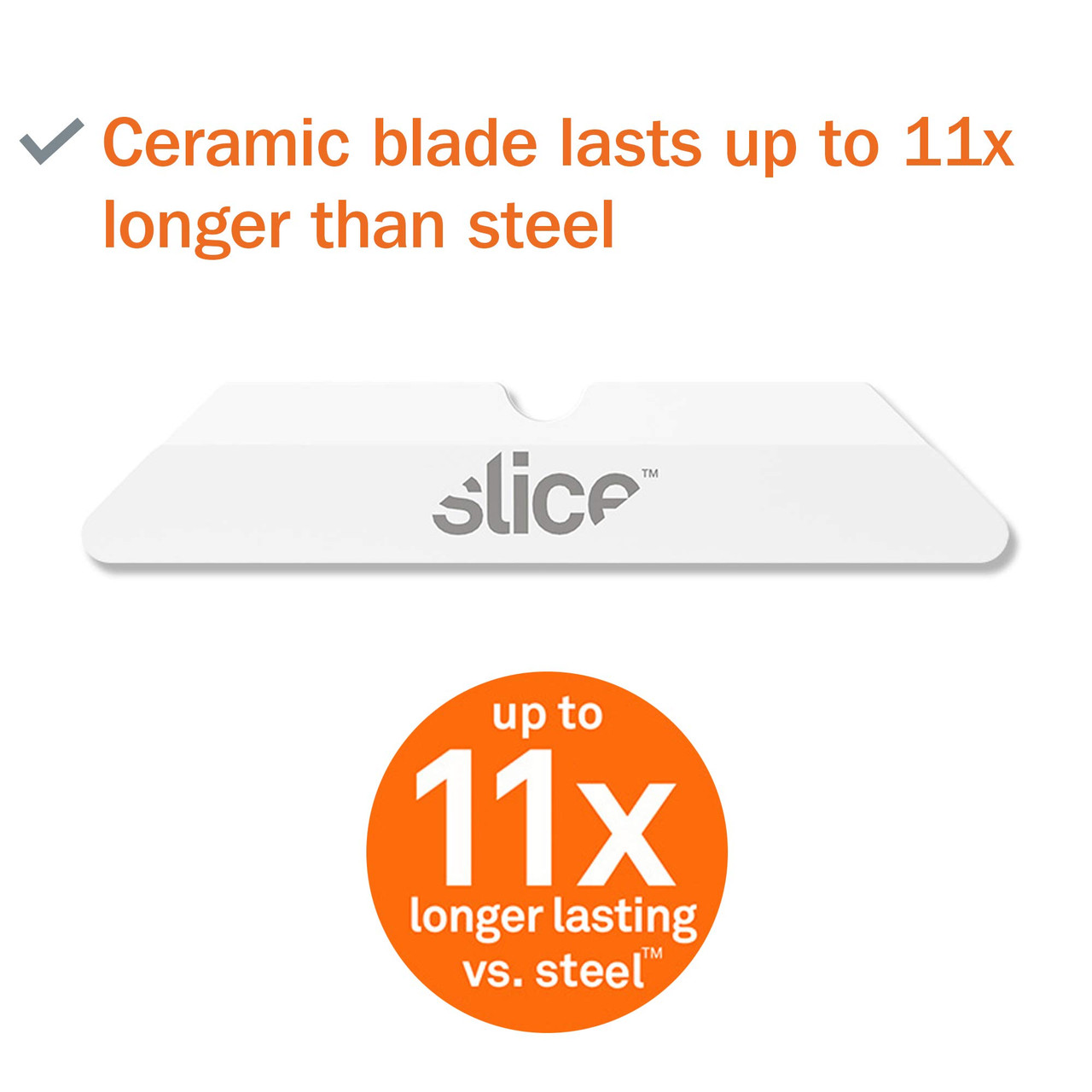 Slice Squeeze Knife Box Cutter, Ceramic Blade, Finger Friendly Lasts 11X  (10493)