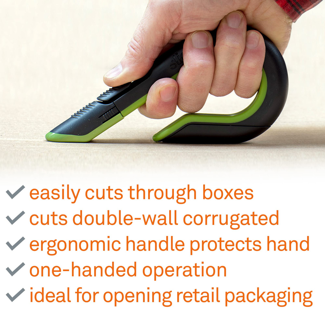 Slice Box Cutter, 3 Position Manual Button With Ceramic Blade