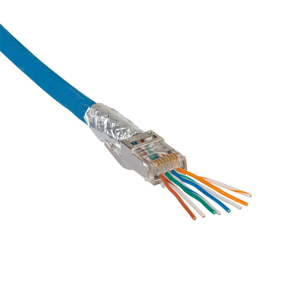Klein Pass-Thru Modular Data Plug, Rj45-Cat6A, Shielded (Stp),100Pc ...