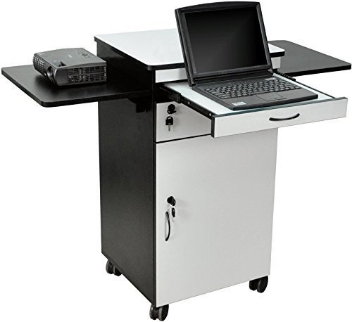 Luxor Workspaces Wood Multimedia Workstation Cart, 38" High (WPSDD3