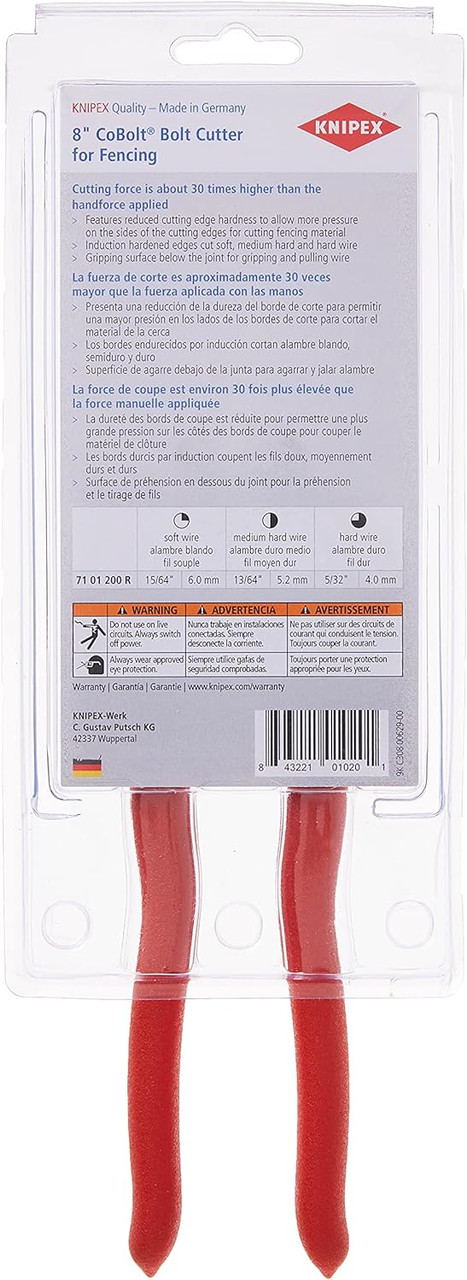 Knipex 71 31 200 R KN | CoBolt Fencing Compact Bolt Cutter W/ Notched
