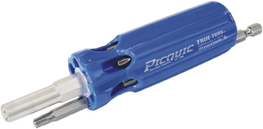◆Blue07◆ Picquic Multi-Bit Screwdriver W/ Seven Genuine Torx Bits, Carded