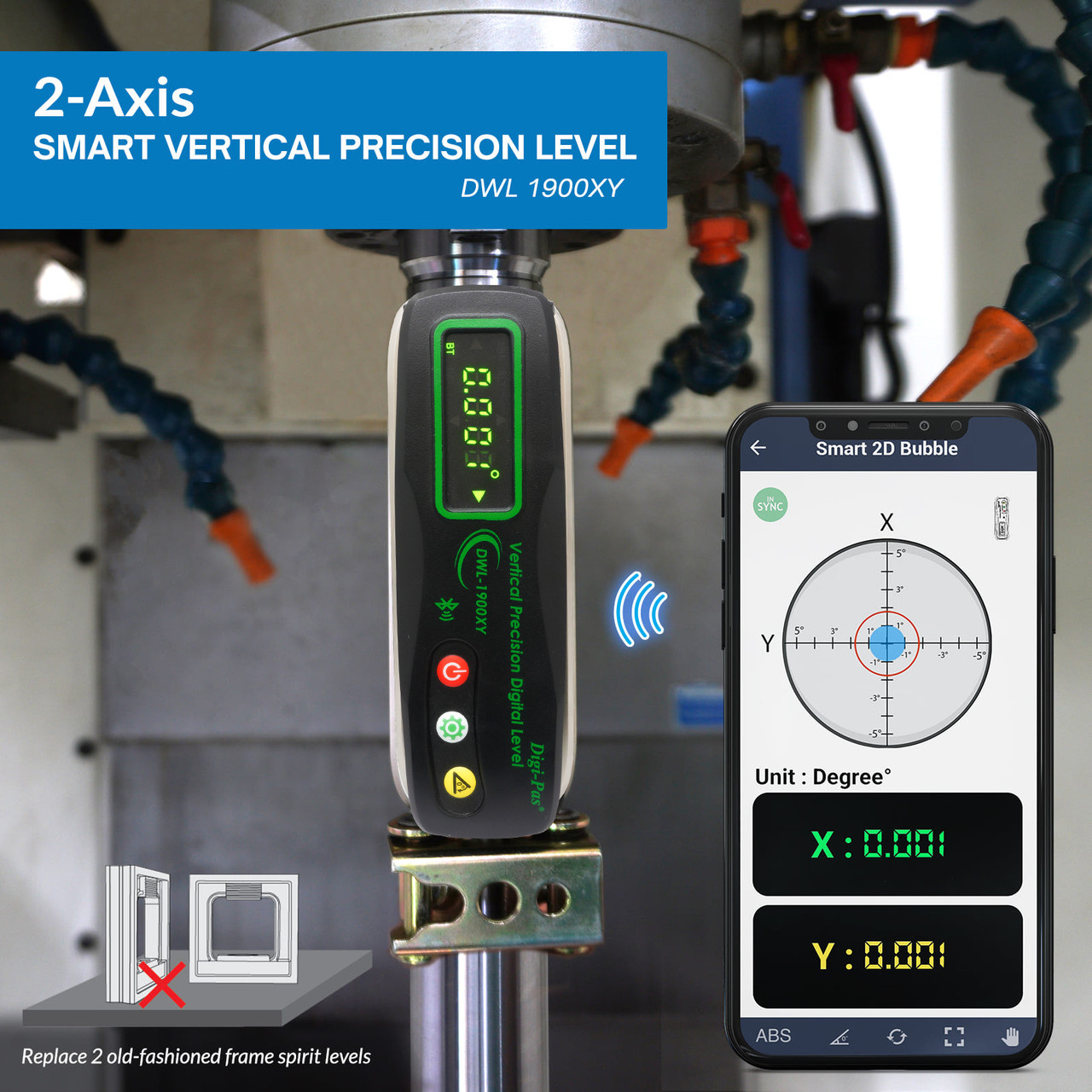 Digi-Pas 2-Axis Vertical Digital Level (2-01901-99) | JB Tools