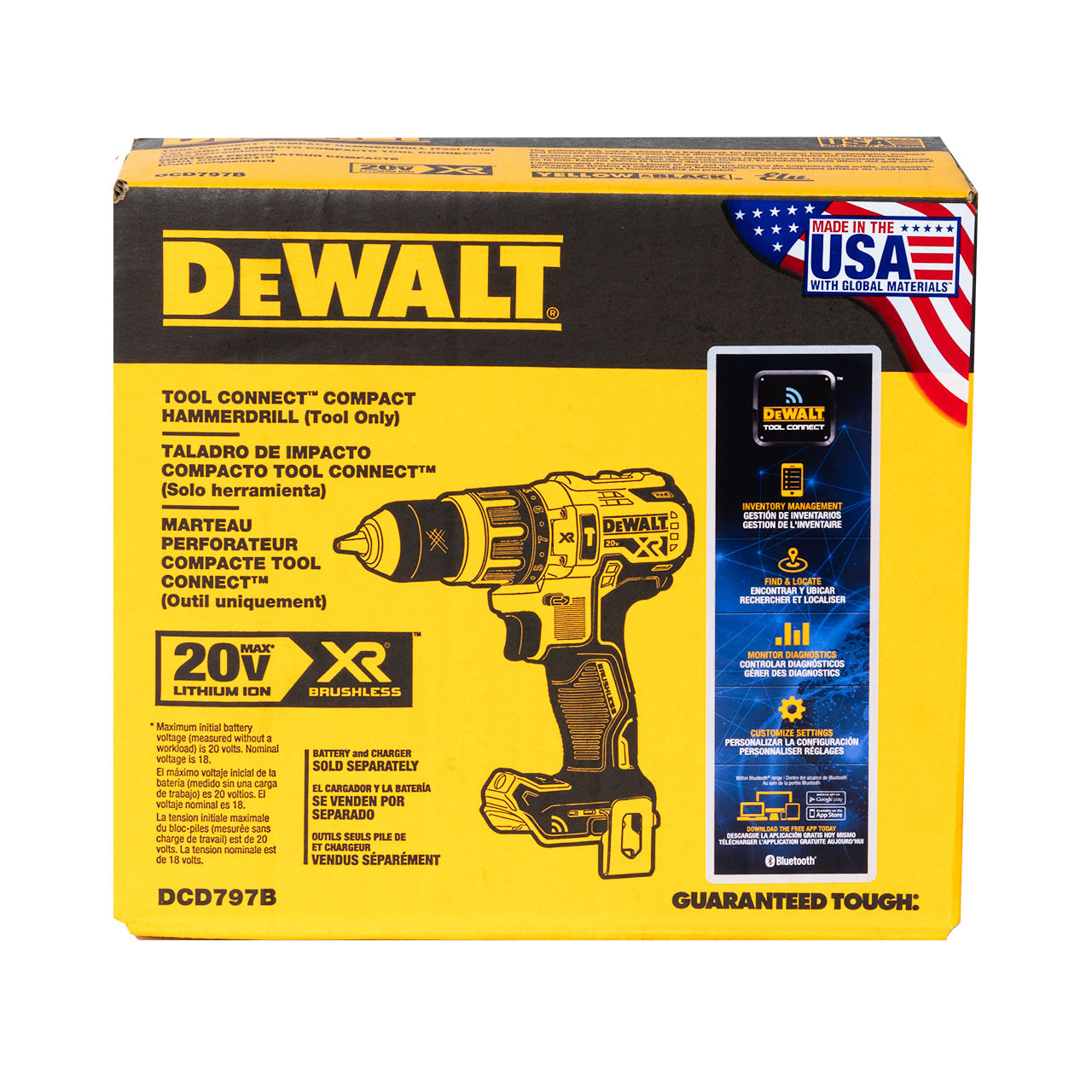 DEWALT 20V MAX XR Compact Hammer Drill with Tool Connect (DCD797B