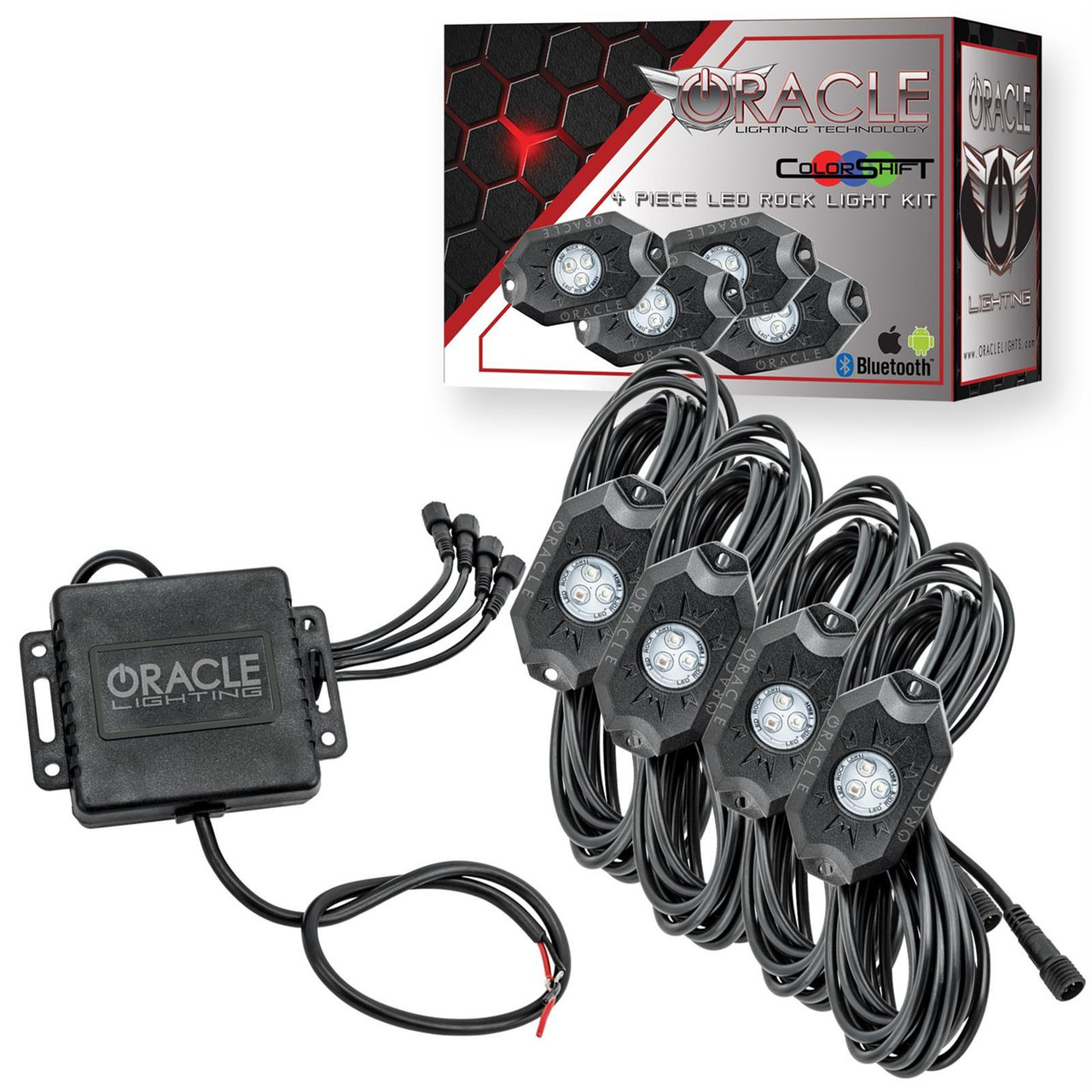 てん Oracle Lighting ColorSHIFT® 4PCS ロック ライト キット (5796-333
