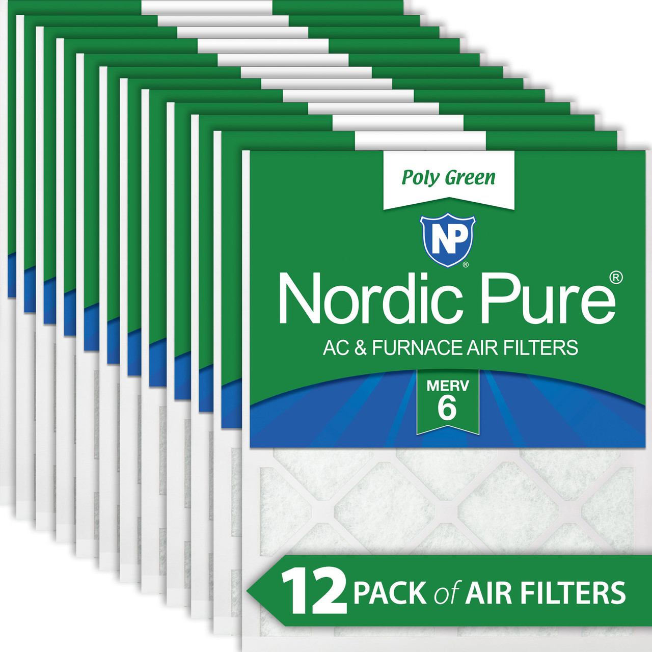 Nordic Pure 18x18x1 MERV 6 Poly Green AC Furnace Air Filter - Thumbnail 2