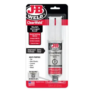 JB Weld ClearWeld 50114H Quick Setting Epoxy .47 Oz Tube - Strong, Fast Drying