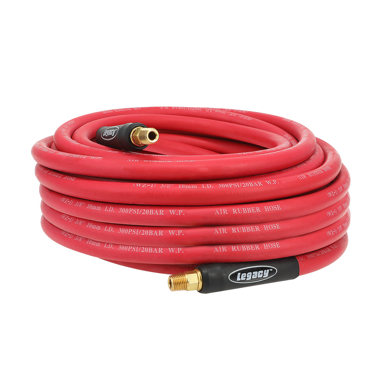 Legacy HRE3850RD2 3/8 X 50' Rubber Air Hose 1/4