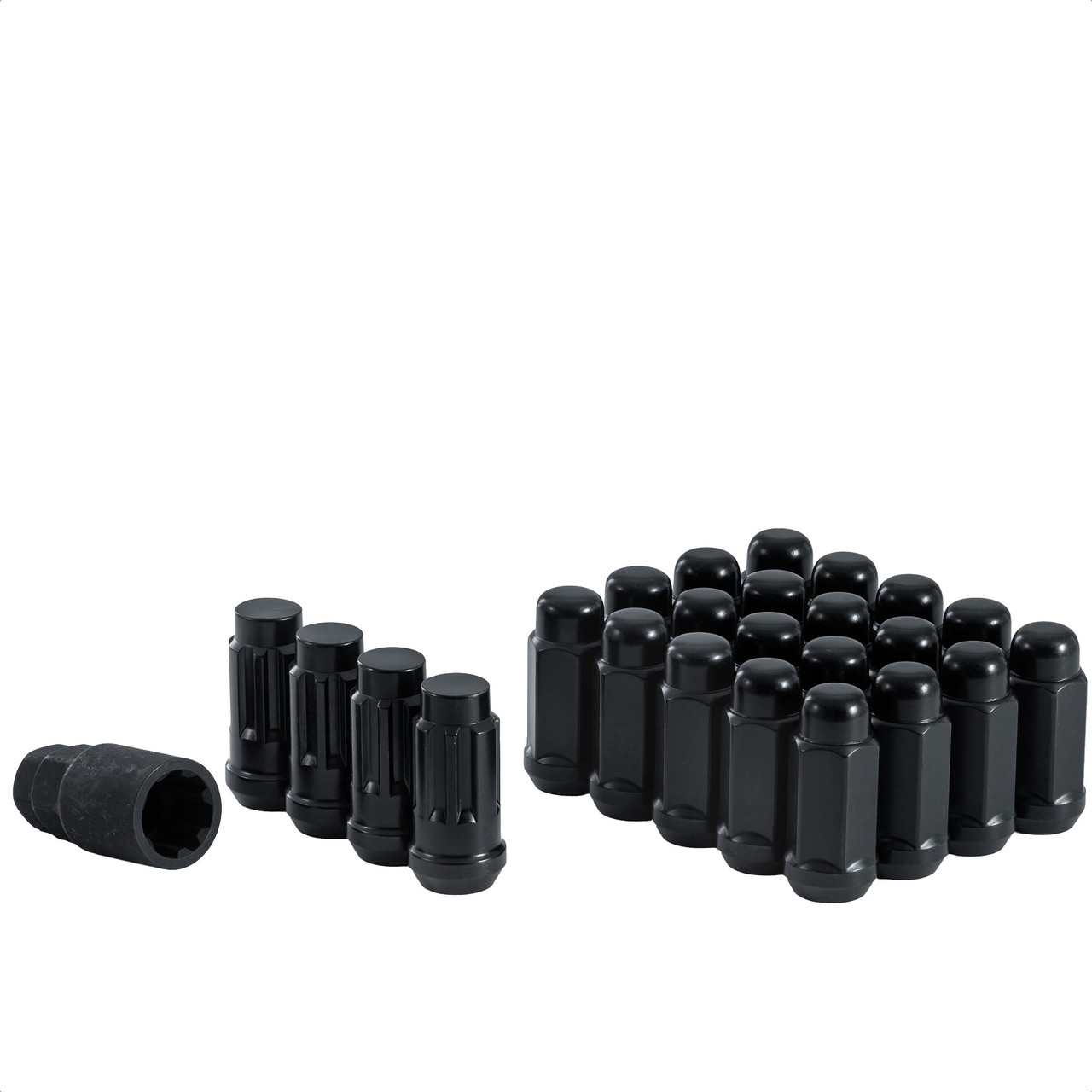 West Coast 14x2 Bulge Acorn Lug Nuts, Install Kit Black (W56042LB