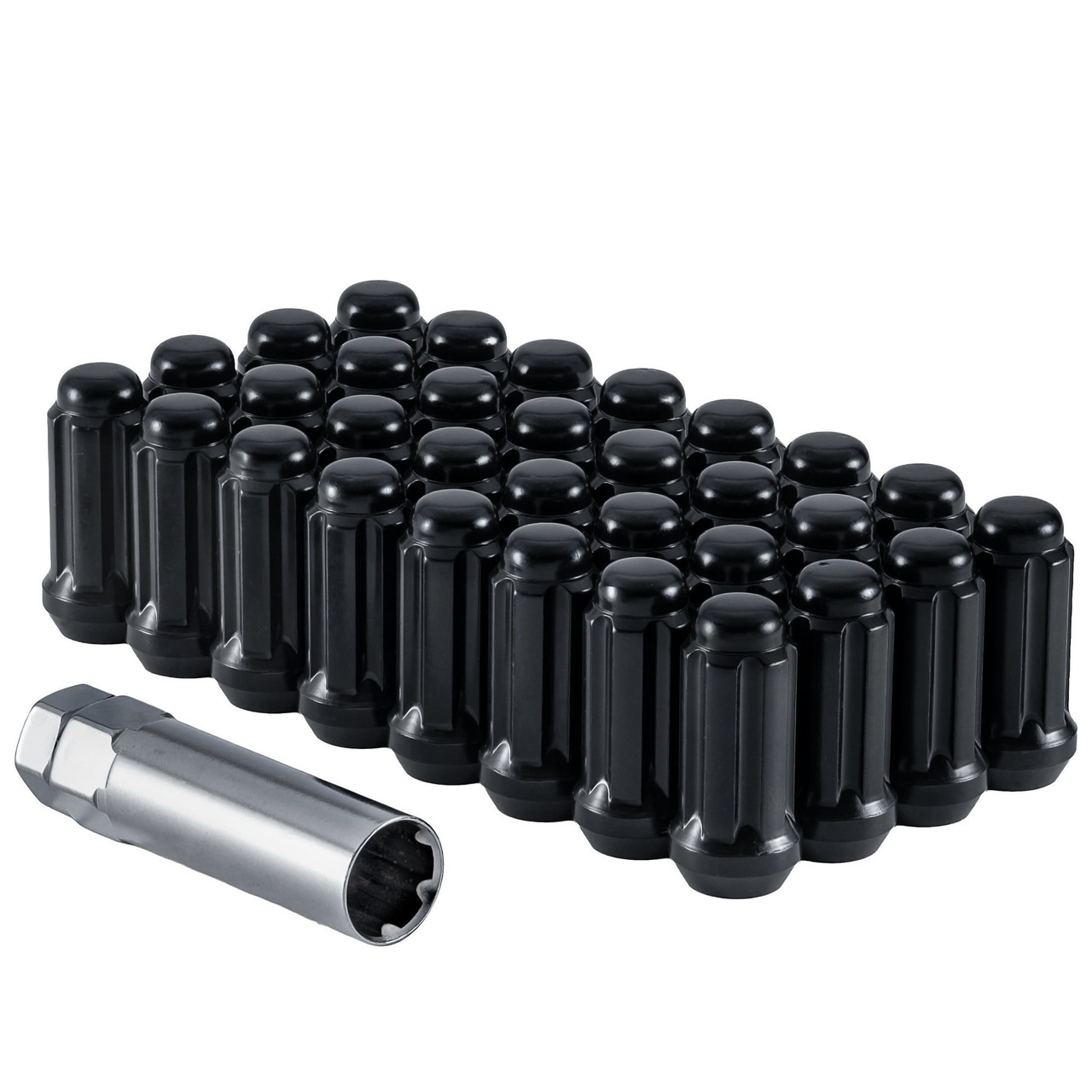 West Coast 14x1.5 Spline Lug Nuts, Install Kit Black (W5814STB