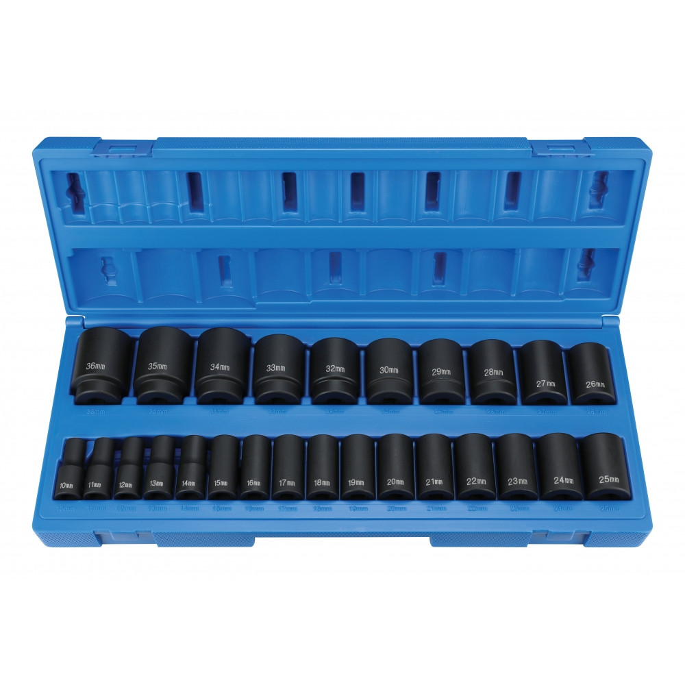 GREY PNEUMATIC 1326MSD 1/2” Drive Semi-Deep Impact Socket Set