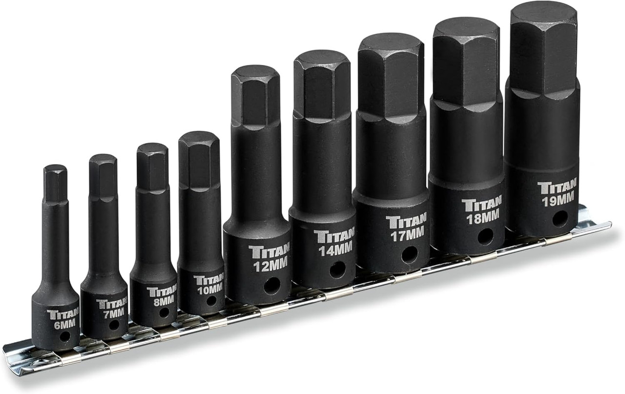 ⭐︎　No.T2 No.T9 Titan Tools 9-Pc Impact Metric Hex Bit Socket Set (49011) | JB Tools