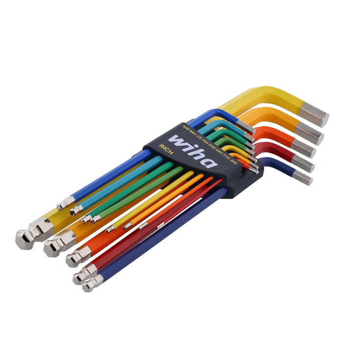 Wiha 13-Piece Ball End Color Coded Hex L-Key Set - Inch (66981