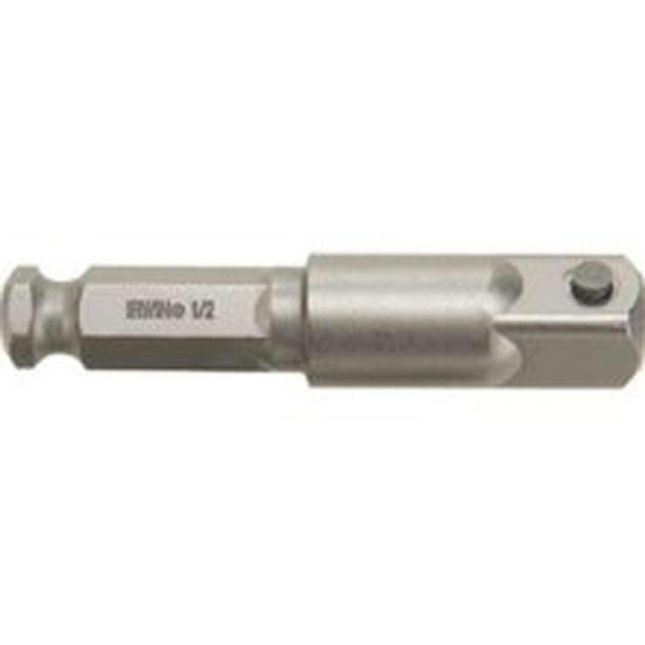 Irwin 93749 Socket Adapter, 7/16" Hex Shank, 1/2" Square Drive with Pin