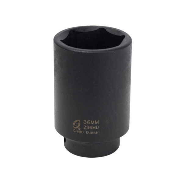 Sunex 236 M 1/2 Zoll Antrieb Schlag-Stecknuss – 36 Mm, Aus Chrom-Molybdän-Stahl, Für Schwere Arbeiten
