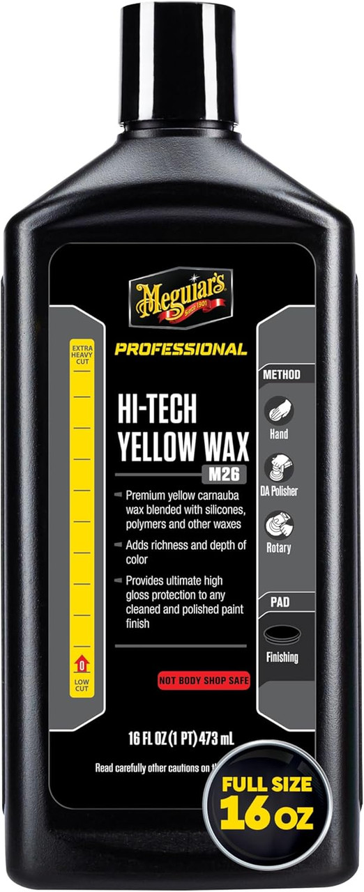 Meguiar's Hi-Tech Yellow Wax Liquid 16 Oz M2616 | JB Tools