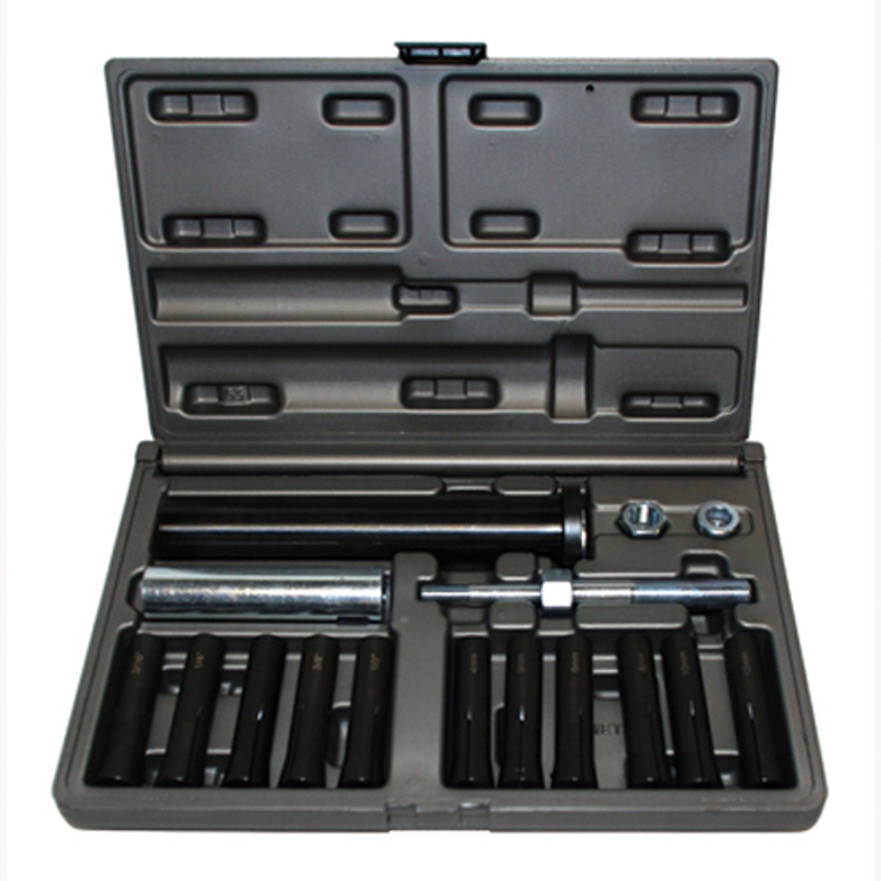 Cal Van Tools 95400 インラインダウエルピンプーラーセット、SAE およびメトリックコレット付き、電動工具またはハンドツールと併用、  Case JB Tools