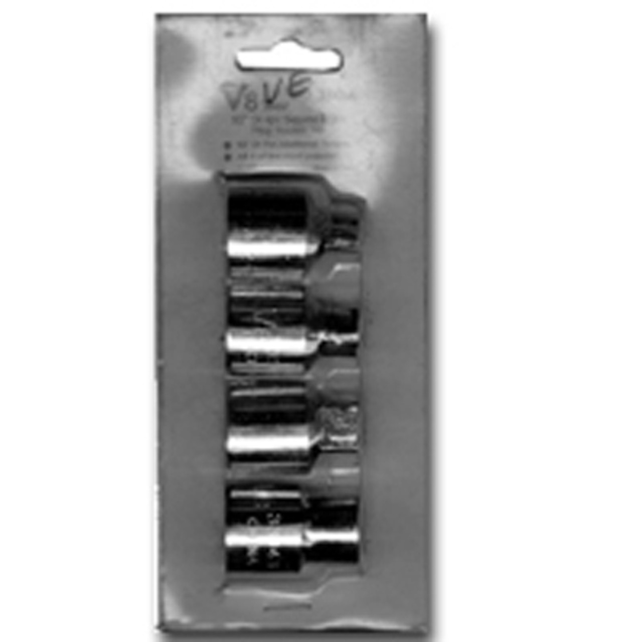 V8 Tools 3304 Square Drain Plug Socket Set, 1/2" Drive, 4 Piece, 8Mm