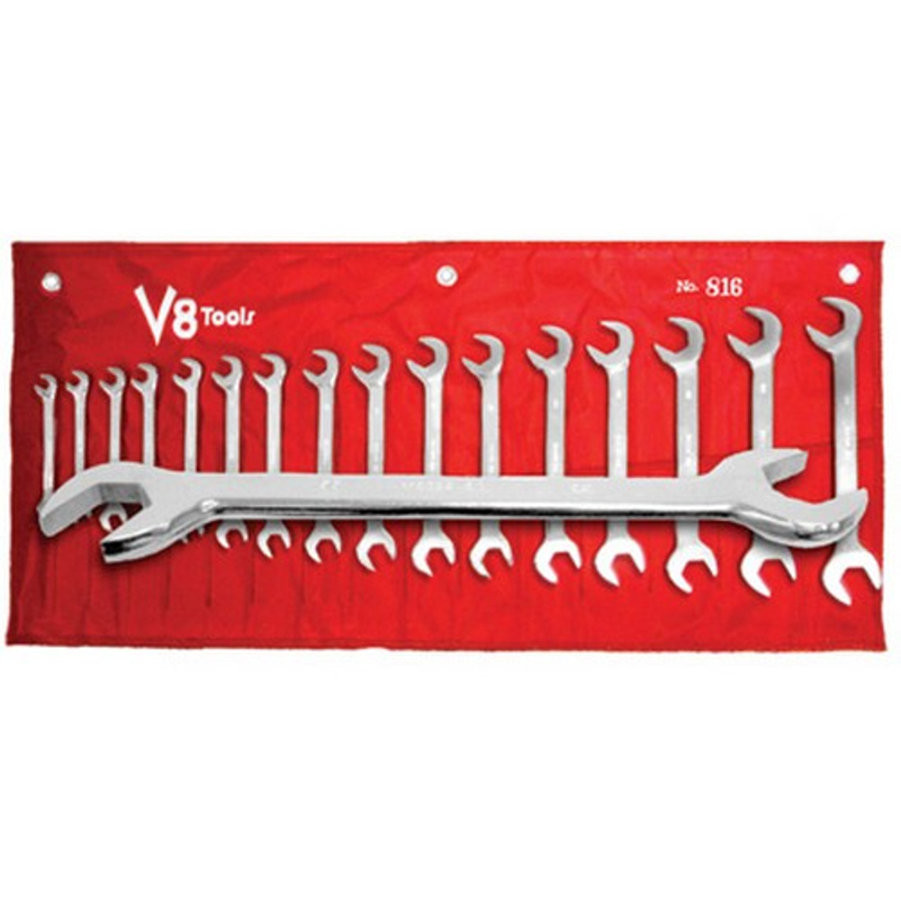 V8 Tools 816 Angle Head Wrench Set, 16 Piece, 8Mm-23Mm, 30 And 60