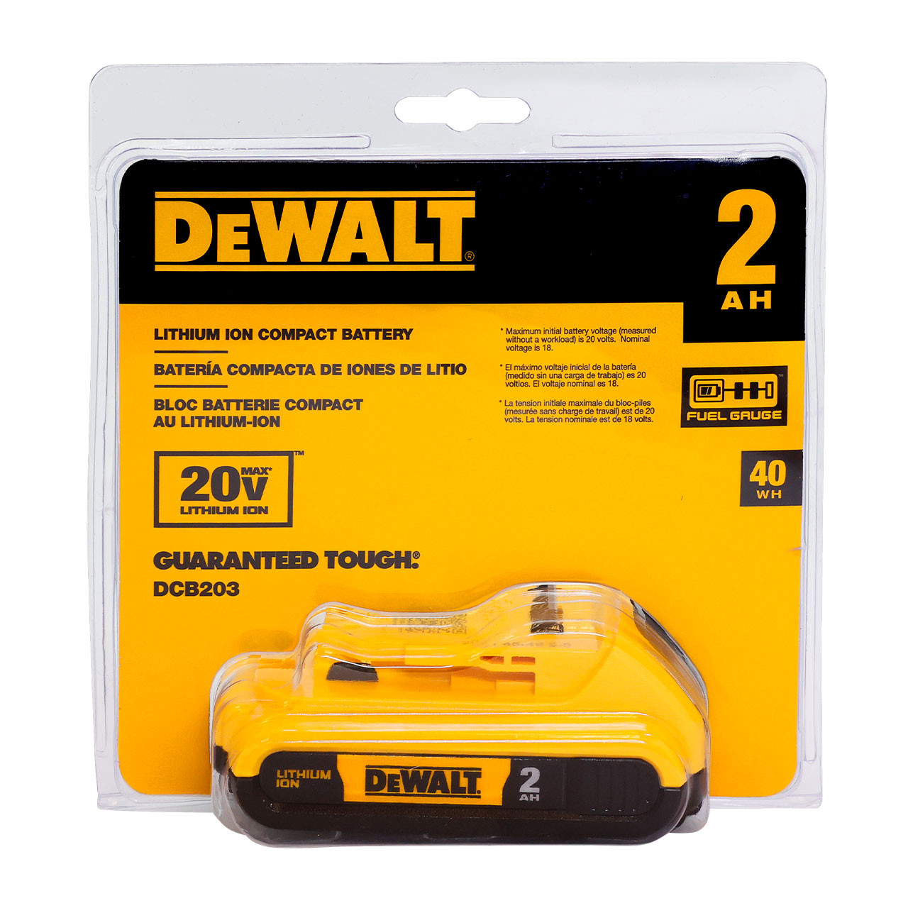 Dewalt DCB203 20V Max 2.0 AH Compact XR Lithium Ion Battery Pack