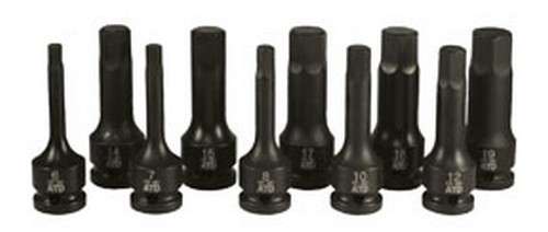 ATD Tools 4605 1/2" Dr. Metric Impact Hex Driver Set, 10pc. JB Tools