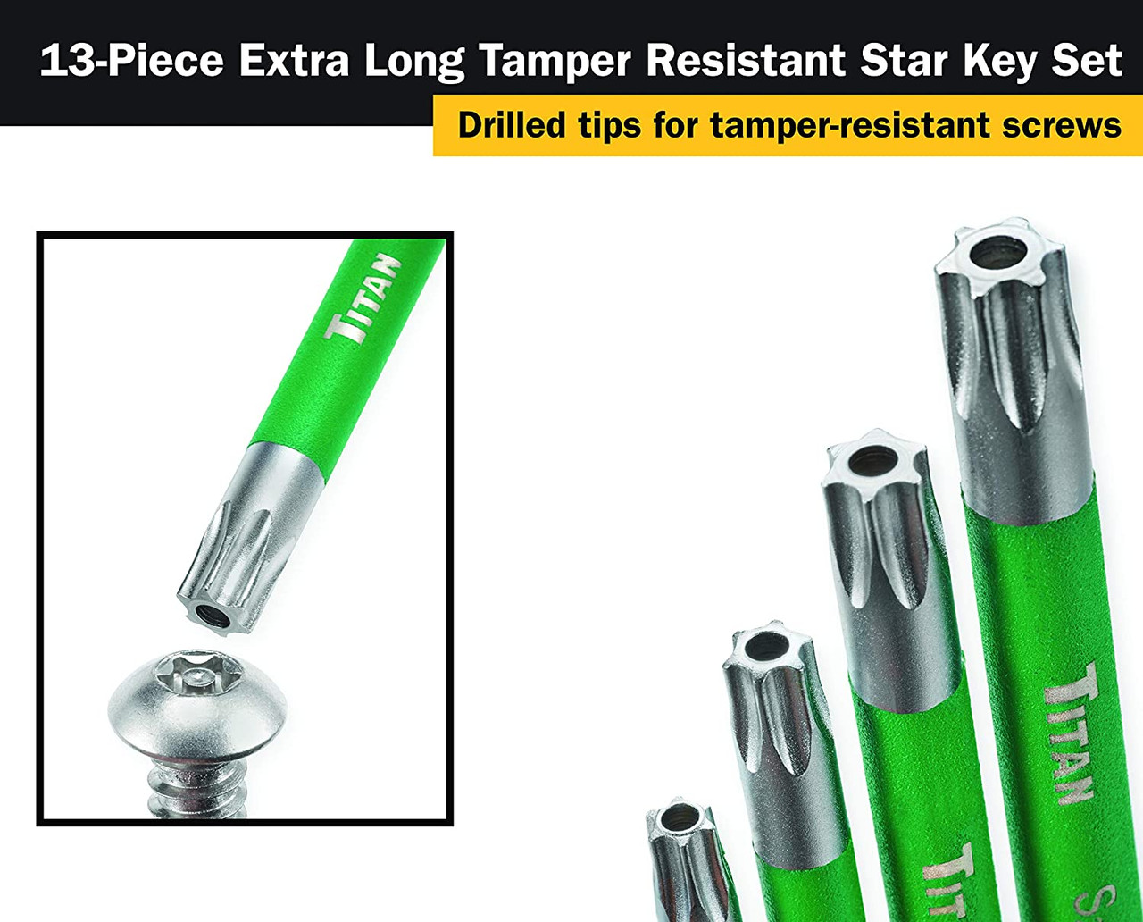 Titan Tools Torx Key Wrench Set Extra Long T6-T50 (12715) | JB Tools