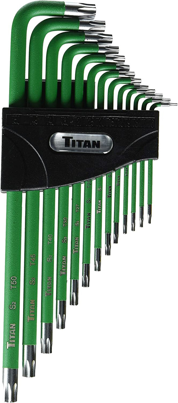 Titan Tools 12715 Juego de llaves Torx T6 a T50 13 piezas extralargas