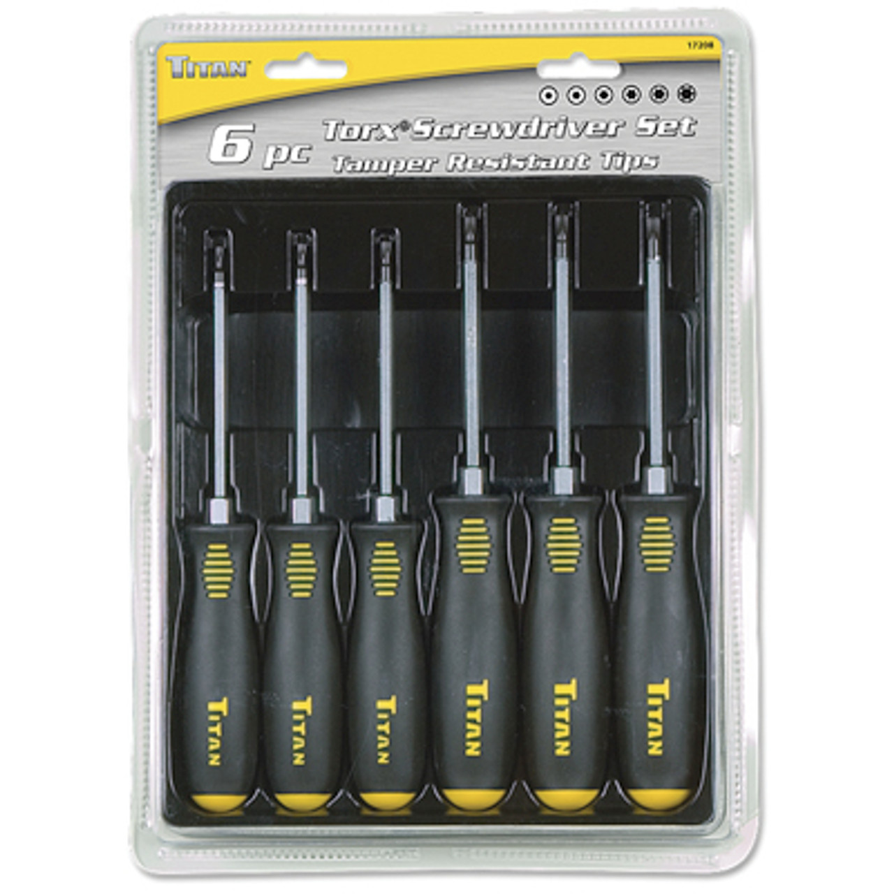 Titan Tools 17210 Jeu de 6 tournevis torx inviolables