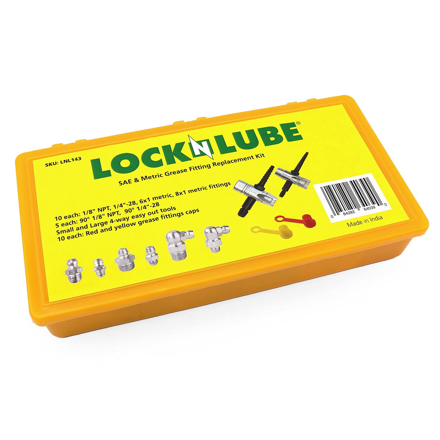 LockNLube Complete Grease Fitting Replacement Kit (LNL143) JB Tools