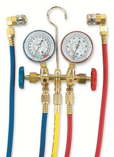 FJC 6715B 72" R134A Brass Manifold Set Hoses