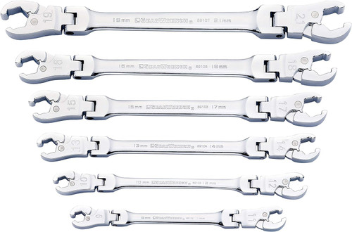 Gearwrench 6 Pc Metric Flex Flare Nut Wrench Set (89101D)