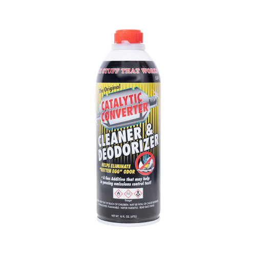 Solder-It CAT-1 Catalytic Converter Cleaner 16 oz can on white background.