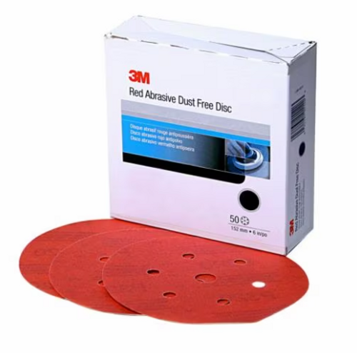 3M 1136 Red Abrasive Hookit Disc D/F, 6 in, P800, 50 discs per box