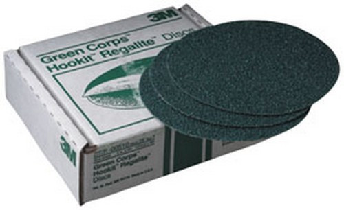 3M 512 Green Corps Hookit Regalite Disc 00512, 6" dia, 80E, 25 discs/bx