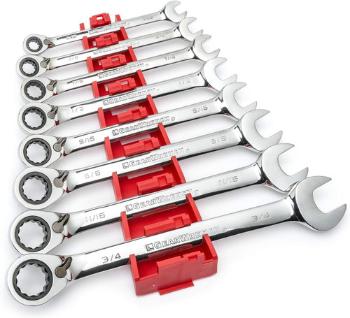 Gearwrench 9533N Reversible Combination Ratcheting Wrench Set SAE, 8pc