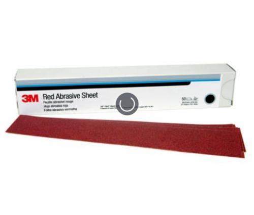 3M 1180 Red Abrasive Hookit Sheet, 2 3/4 in x 16 1/2 in, P150, 25 sheets per box