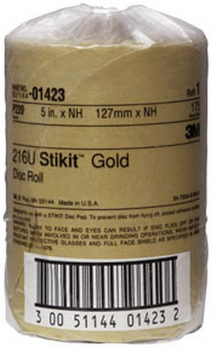 3M 1423 Stikit Gold Disc Roll 01423, 5", P220A, 175 discs/roll