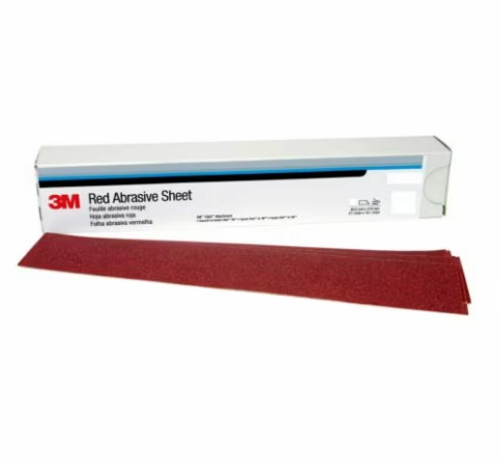 3M 1679 Red Abrasive Stikit Sheet, 2 3/4 in X 16 1/2 in, P80 D Weight, 25 sheets per box